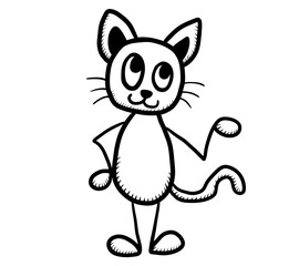 Adorable Stylized Simple Cat Doodle