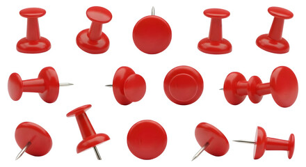A collection of red pushpins on a black surface    .ai generative, transparent background, white background. isolated on white background, png, jpeg, jpg.