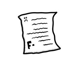Cartoon Stylized F Minus School Report Card Doodle
