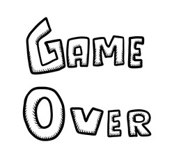 Cartoon Stylized Game Over Icon Doodle
