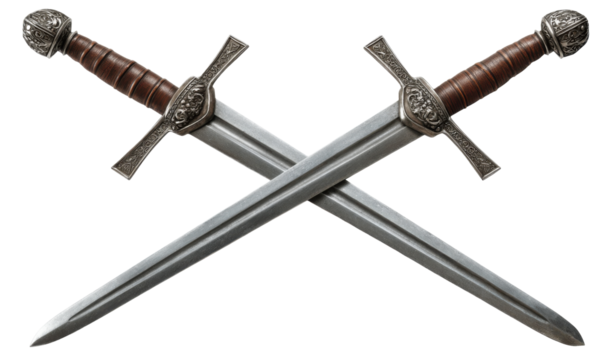 Two crossed medieval swords