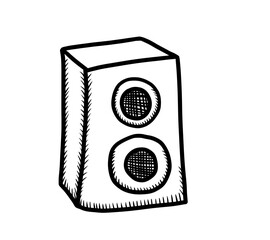 Cartoon Stylized Speaker Doodle