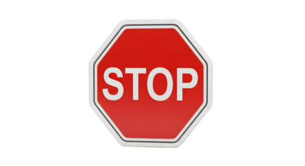 A red and white stop sign on a black background    .ai generative, transparent background, white background. isolated on white background, png, jpeg, jpg.