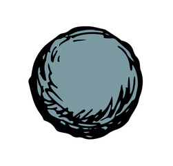 Vector drawing. Small Asteroid in the sky