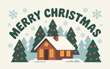 Flat Merry Christmas drawing background vector illustration