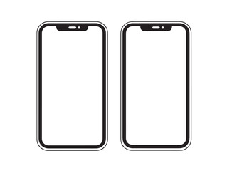 Modern Minimal Smartphone Icon Depicted in Clean Line Vector Style