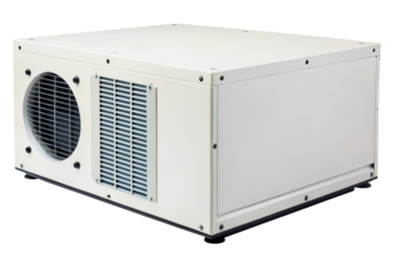 Industrial air conditioning with a fan isolated with transparent background