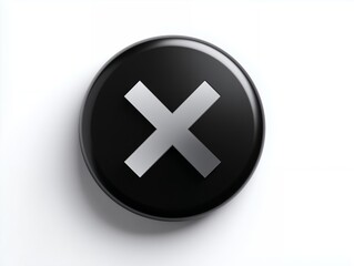 Obraz premium 黒いボタンに白いバツ印のアイコン