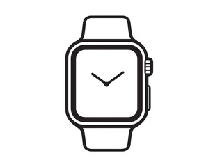 Elegant Minimalistic Smartwatch Icon with Modern Vector Line Design