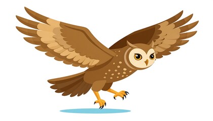 Obraz premium Cartoon owl in flight