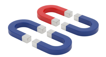 Three magnets arranged on a black background view    .ai generative, transparent background, white background. isolated on white background, png, jpeg, jpg.