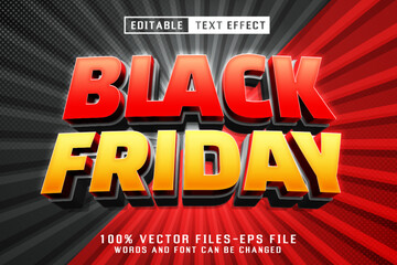 Black Friday 3d Editable Text Effect Premium Vector