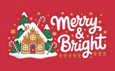 Flat red Christmas background vector illustration
