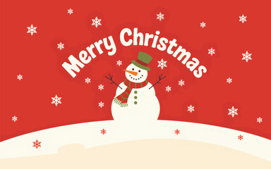 Flat red Christmas background vector illustration