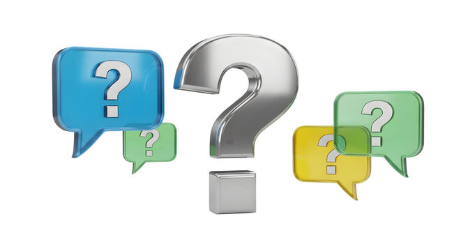 Question marks in speech bubbles on black background    .ai generative, transparent background, white background. isolated on white background, png, jpeg, jpg. - Powered by Adobe