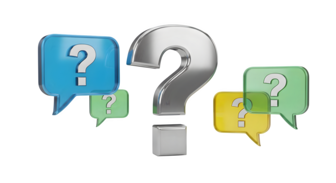 Question marks in speech bubbles on black background    .ai generative, transparent background, white background. isolated on white background, png, jpeg, jpg.