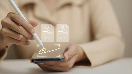 Digital signature with smartphone and electronic document verification