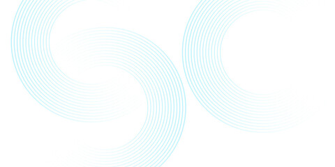 Abstract blue circle lines on white background. Geometric stripe line art design. Modern gradient lines pattern. Futuristic technology concept. Suit for website, banner, presentation, brochure, cover