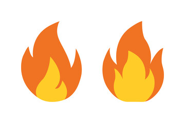 Fire flame icon. Fireball sign. Burning symbol. flat vector design.