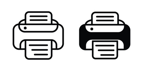 Printer icon flat or line style vector set. printing glyph icon. printer icon vector for apps and websites.