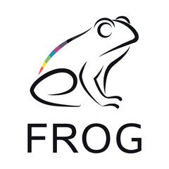 A cute green cartoon frog character, a funny vector illustration isolated on a white background