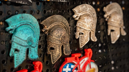 A collection of fridge magnets depicting Greek hero Spartacus