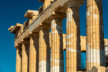 Athens, Greece - Acropolis Parthenon closeup historical ruins site