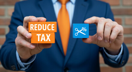 Reduce Tax and Financial Savings Concept