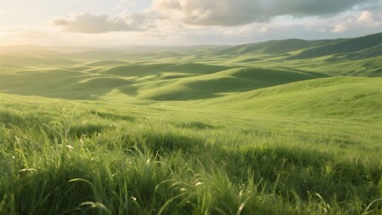 Fototapeta premium 끝없이펼쳐진초록초원풍경