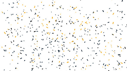 Celebratory Blue and Gold Confetti Falling isolated on transparent, png background