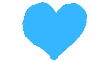 Vibrant Blue Hand-Drawn Heart Icon: Textured Love and Care Symbol for Social Media, Health, Affection, and Emotional Concepts isolated on transparent, png background