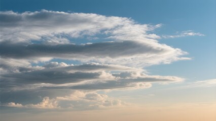 Obraz premium 겹겹이쌓인층운구름과파란하늘자연풍경