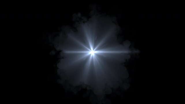 Bright Star Light with Smoke and Glow Effect on Transparent Background &ndash; Shining Starburst with Mist, Sparkle Rays and Magical Atmosphere for Space, Fantasy, or Decorative Animation