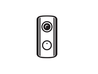 Fototapeta premium Modern Video Doorbell Vector Line Art Illustration