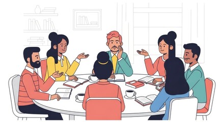 Diverse people in meeting discussion