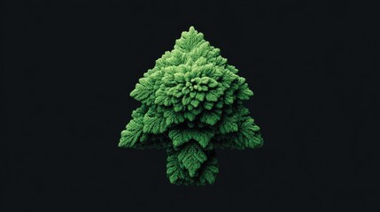 Abstract green tree shape on dark background