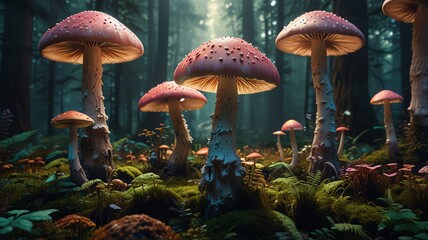 Fototapeta premium fly agaric mushroom in forest