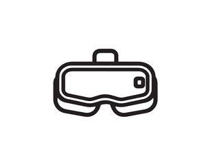 Futuristic VR Headset Minimalist Line Art Illustration