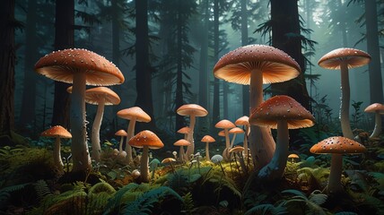 Fototapeta premium mushrooms in the woods
