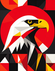 A captivating eagle illustration with a mesmerizing geometric design.