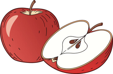 Realistic Apple Art Design. Fresh Apple Illustration. Juicy Apple Artwork. Organic Apple Art Collection. Red Apple Art Set. Creative Apple Artwork