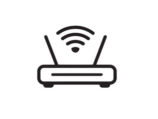 Contemporary Wi Fi Router Icon Design with Sleek Outline Style
