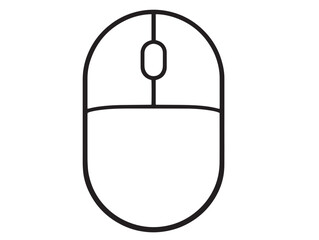Elegant Wireless Mouse Icon Illustration in Clean Outline Vector