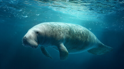 dugong swimming
