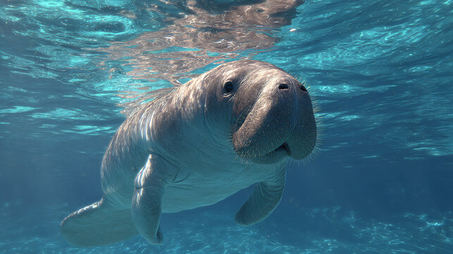 dugong swimming