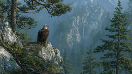 eagle on cliff