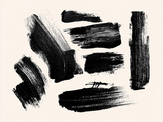 Set of Brush strokes, abstract, grunge texture.