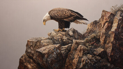 eagle on cliff