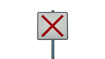 red cross cancel abandon sign white background png file type isolated on white background or isolated on transparent background, cut out PNG
