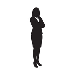 Confident Businesswoman Silhouette Vector Pose